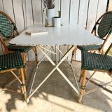 White folding metal bistro table