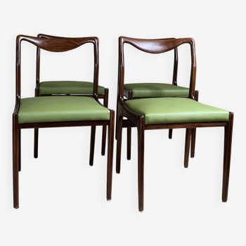 Scandinavian green faux leather chairs