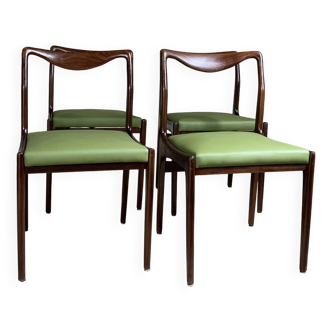 Scandinavian green faux leather chairs