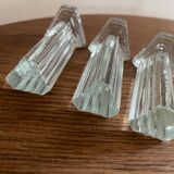 Set of 12 knife doors in vintage art deco glass
