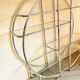 Chromed metal large riund room divider shelving show case etagere milo baughman style