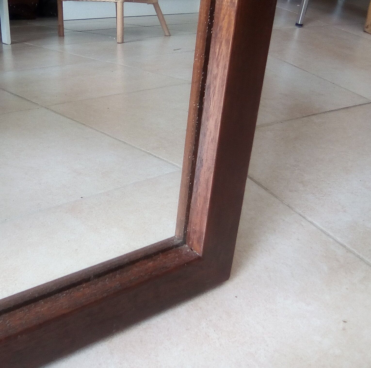 Scandinavian mirror 57-57 50s in solid teak