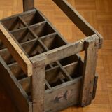 Old wooden bottles box