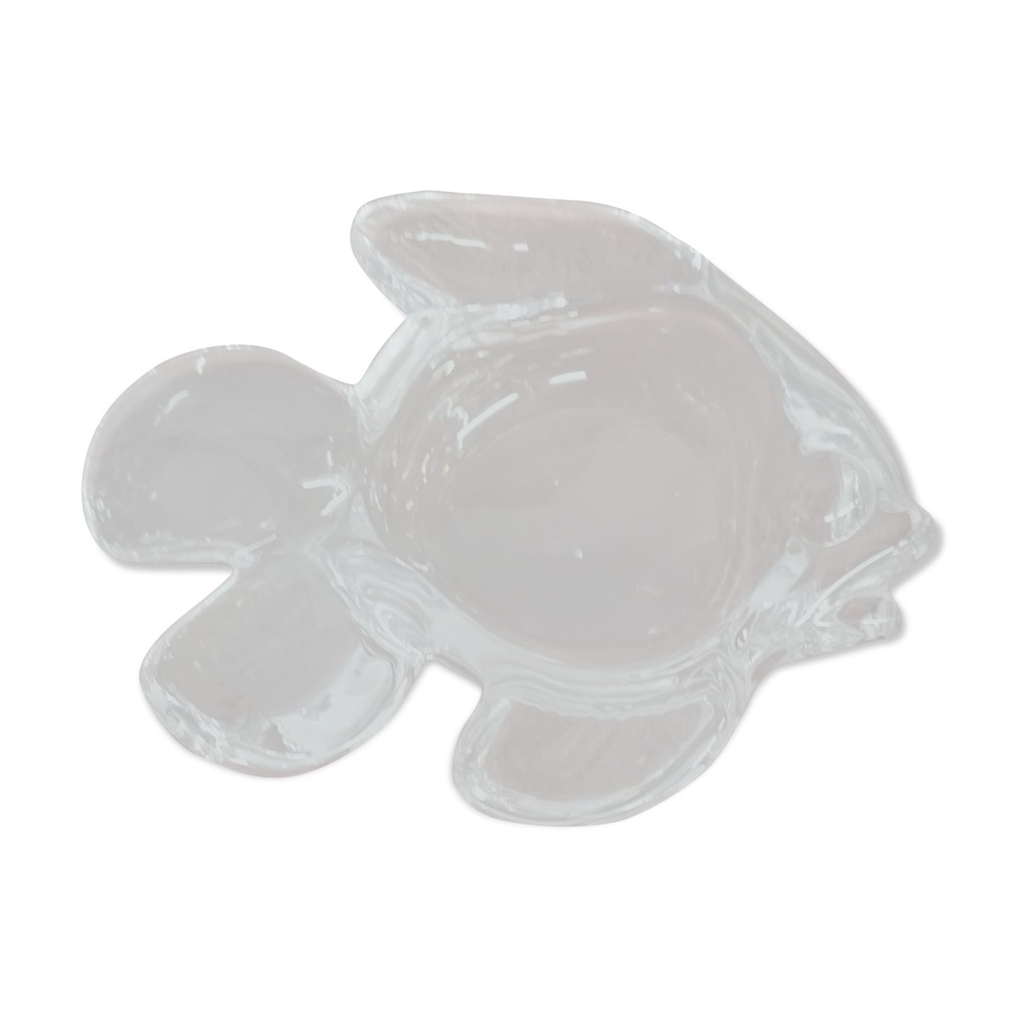 Empty fish-shaped crystal pocket