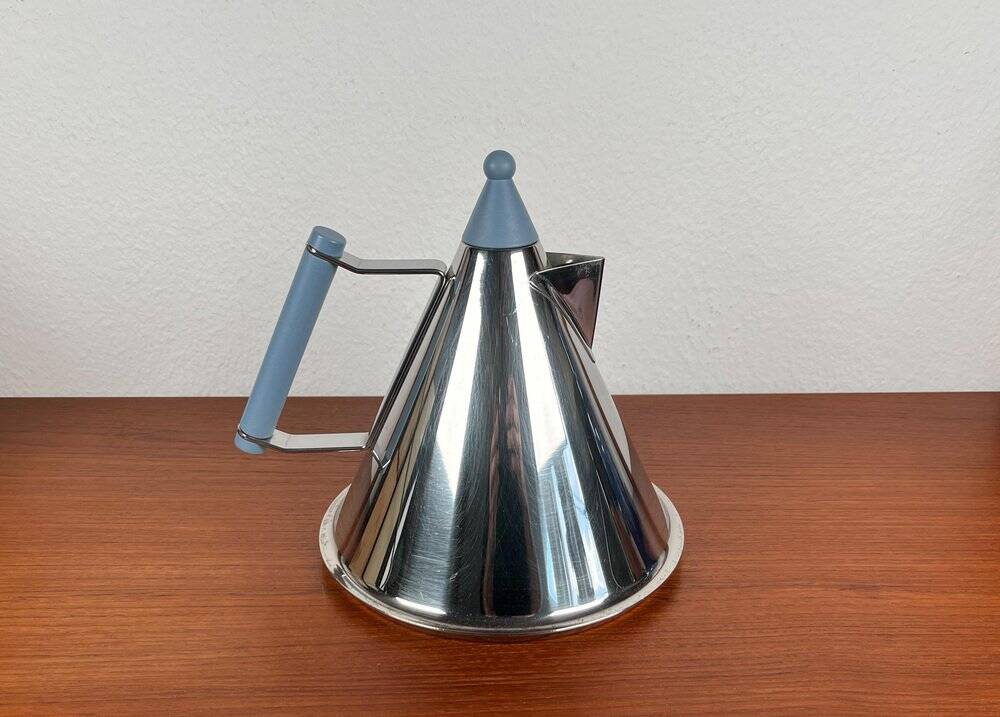 Postmodern German stainless steel kettle by Fissler, 1980s.