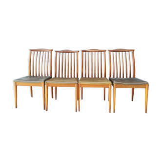 4 scandinavian teak chairs