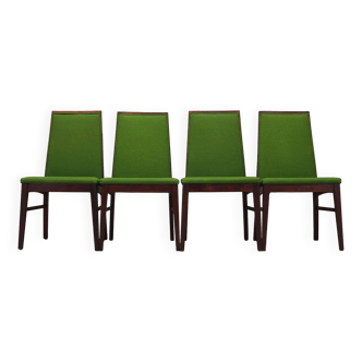 Ensemble de quatre chaises en palissandre, design danois, années 1970, éditeur : Dyrlund