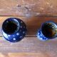 Pair of vase old gmundner keramik ceramic blue & white austria vintage