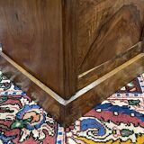 19th century bedside table in walnut, oak and marble top
