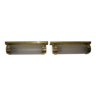 Pair of 1930s tube wall lights - art deco