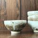 Set of 4 hand-turned glazed ceramic bowls