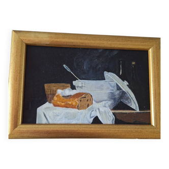 Small oil on canvas, still life.