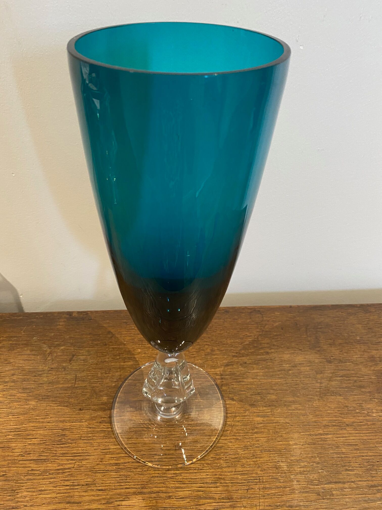 large Italian green blue vase