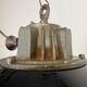 Black Enamel and Cast Iron Industrial Cage Pendant Light, 1950s