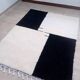 Tapis berbère de oued zam noir et blanc tissé main