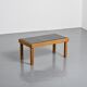 Table basse en ardoise et orme, Maison Regain, 1980