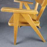 Vintage armchair child feet compass light wood