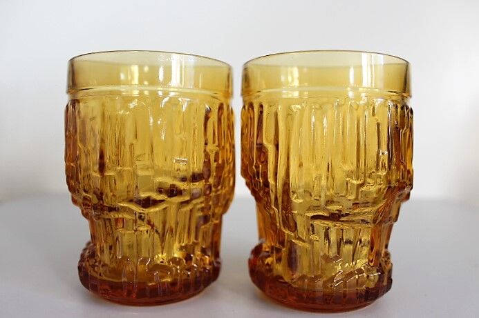 Service amber glasses and Bormioli decanter