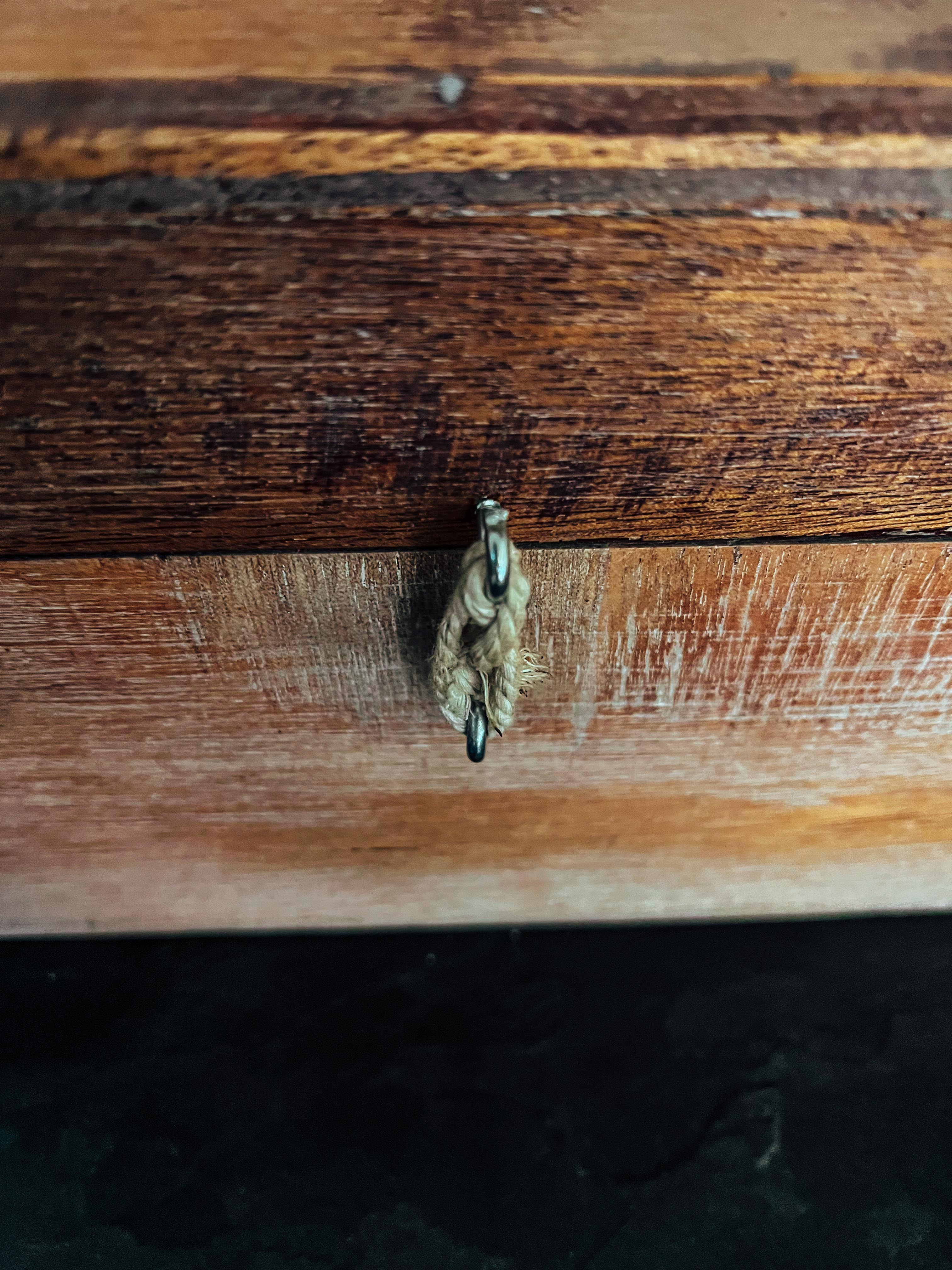 Old wooden kitchen storage box