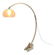 Space age Guzzini arc lamp with travertine base, Italy 1960s