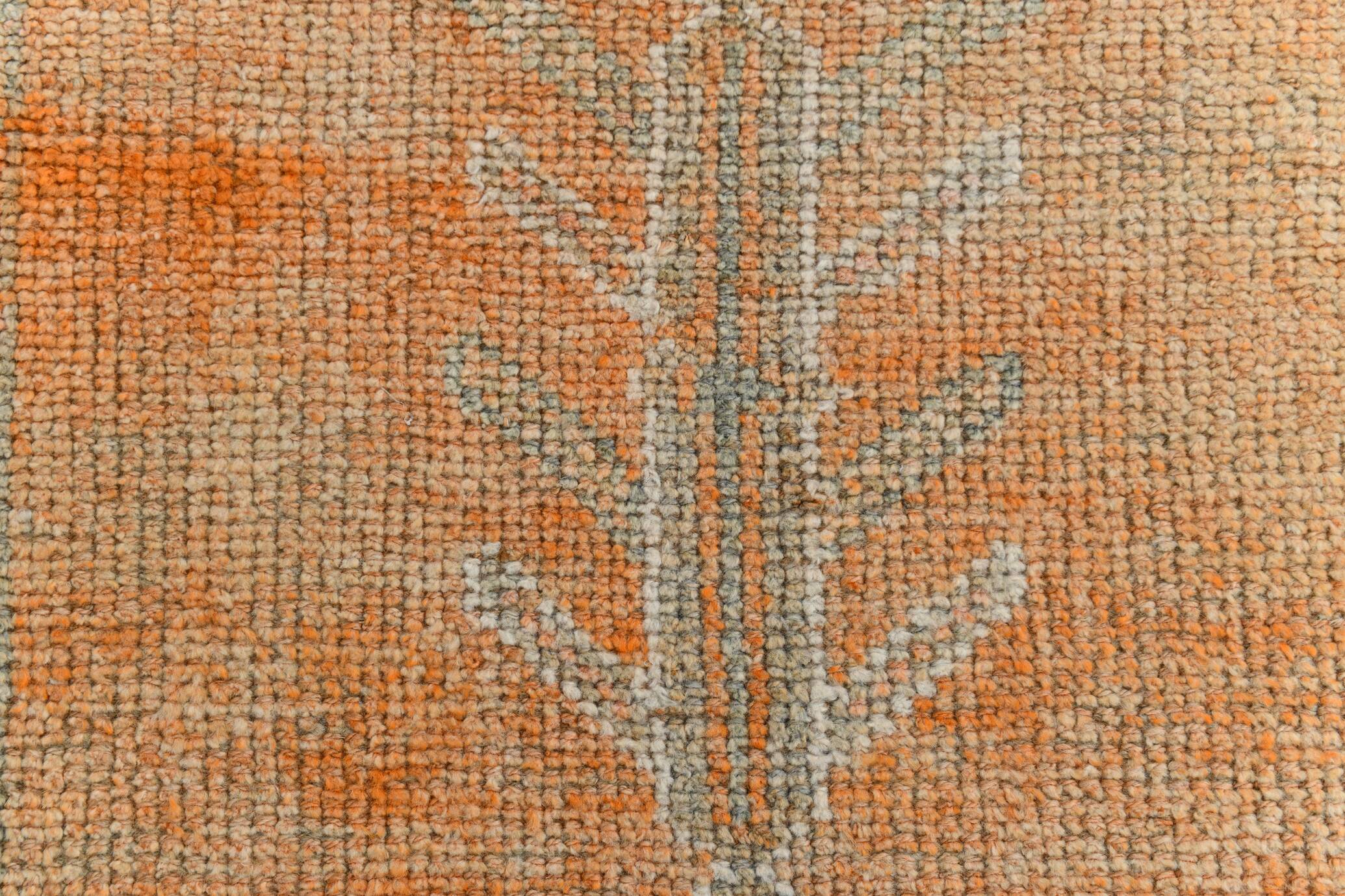 3x11 Orange & Green Oriental Vintage Runner Rug, 85x347Cm