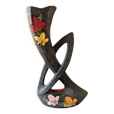 Vase forme libre lava et email design années 60