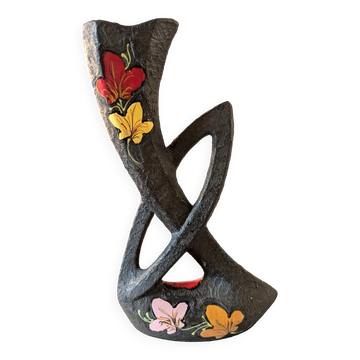 Vase forme libre lava et email design années 60