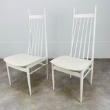 2 Scandinavian chairs with white bars from the 60s