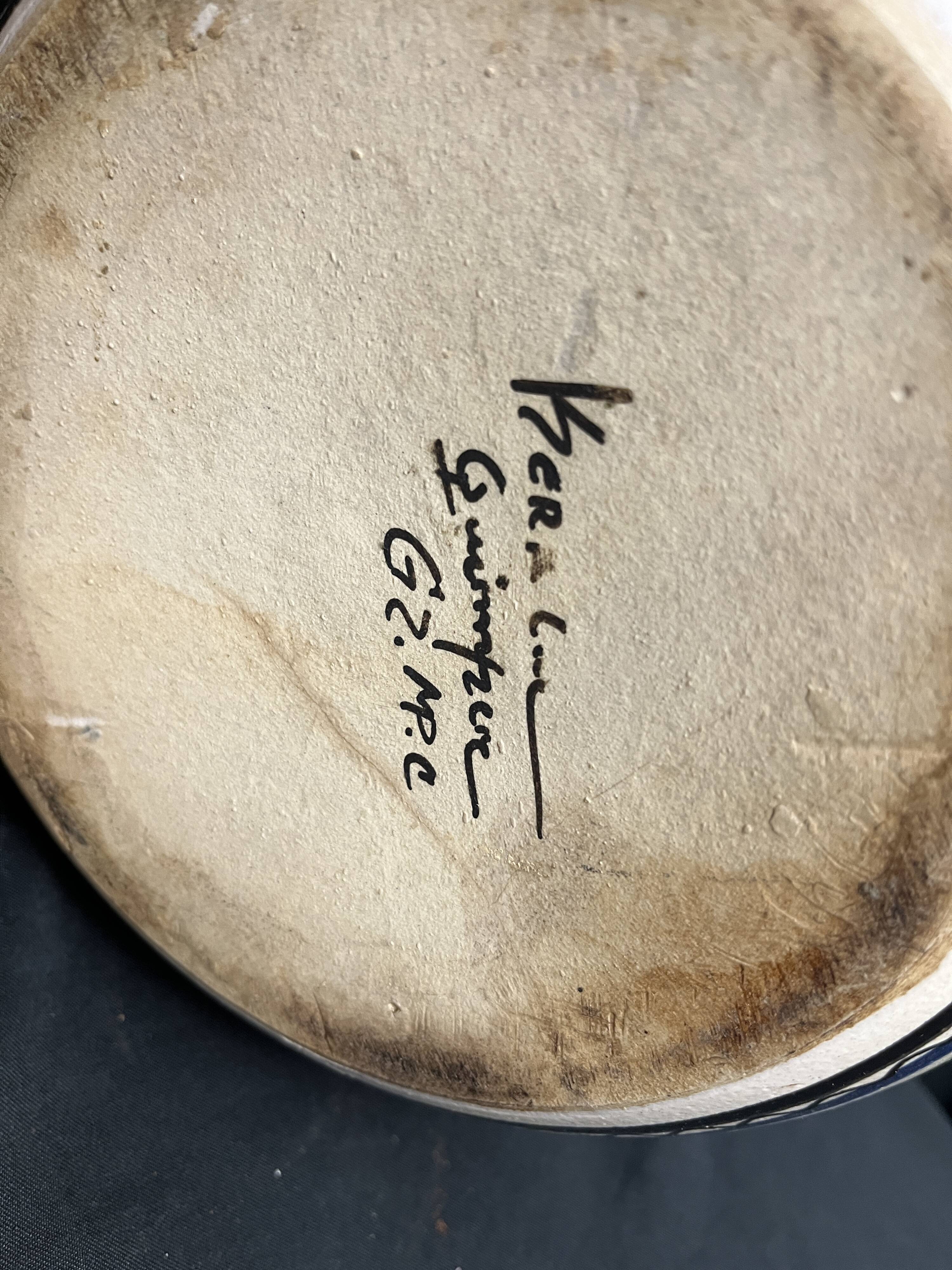 Quimper Keraluc, vintage polychrome earthenware pot or soup tureen circa 1960