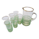 Orangeade service from the 1950s, sandblasted glass and gilding