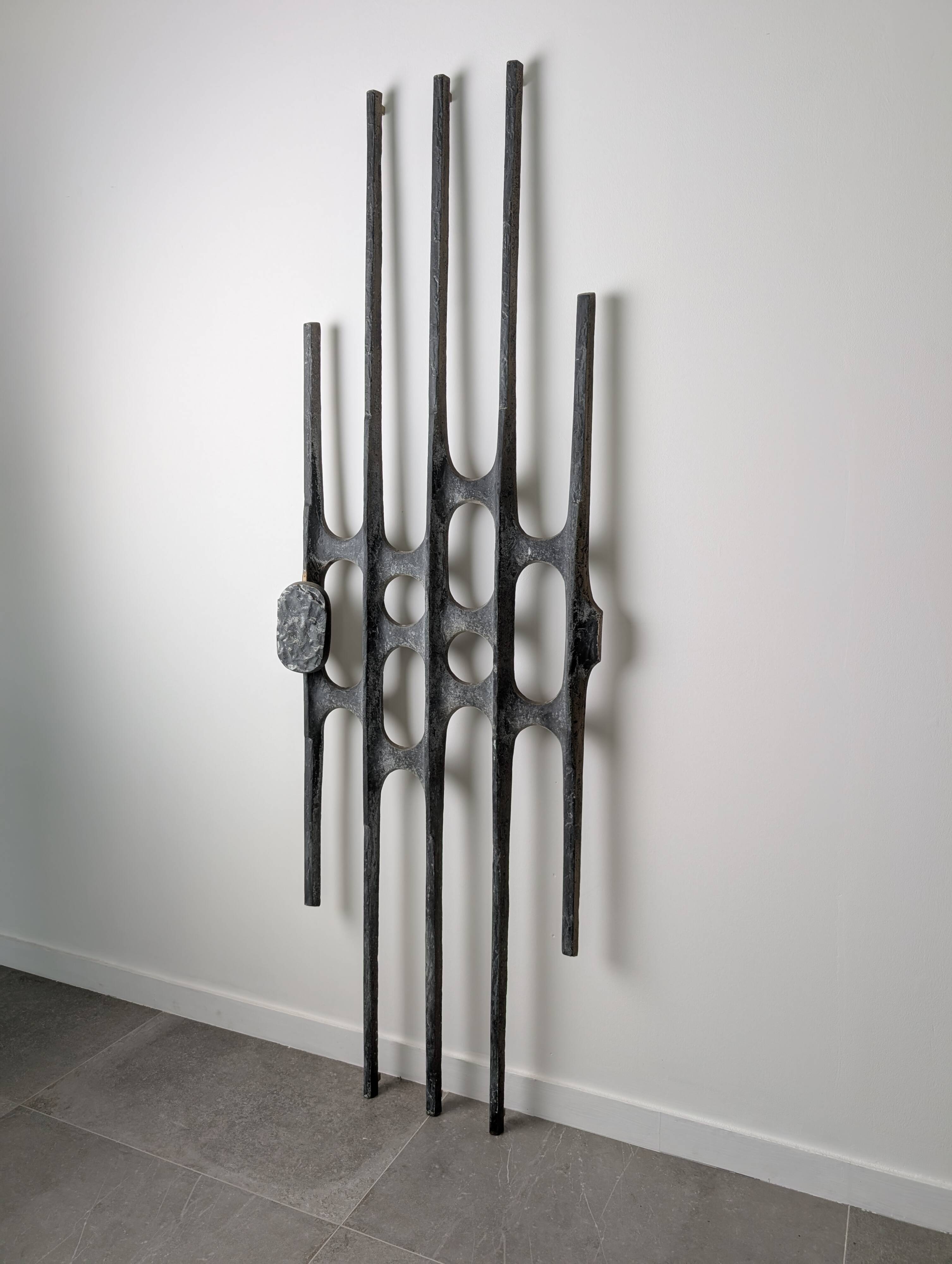 Brutalist Cast Aluminum Door Panel, 1960s