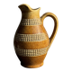 Vintage yellow stoneware carafe with beaded friezes Made in France H22