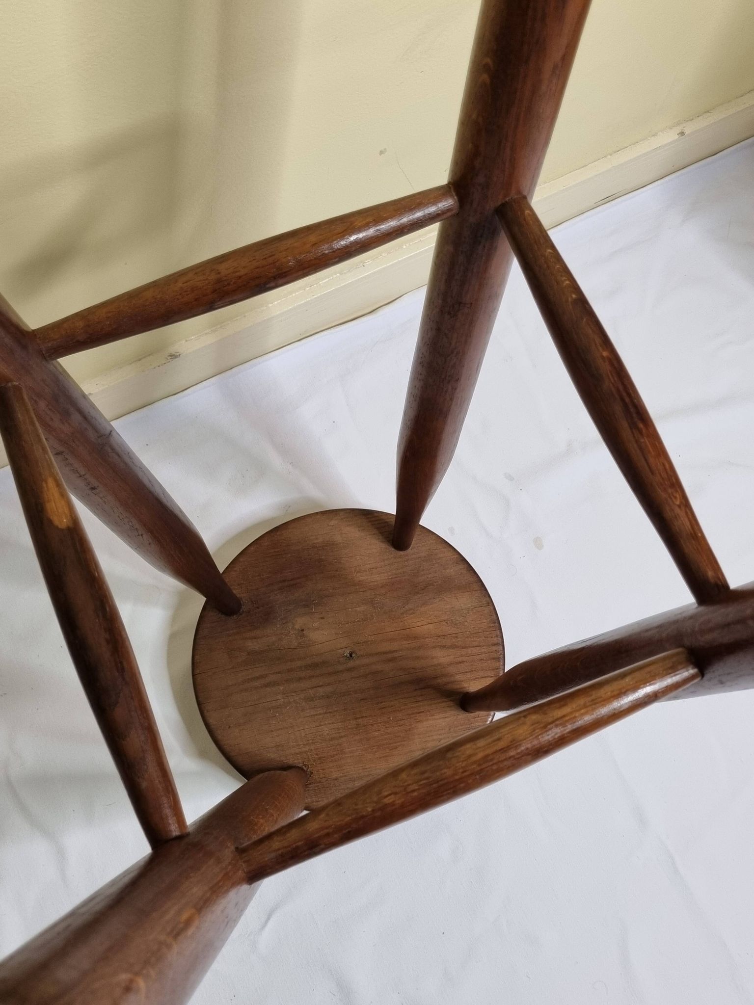 High wooden stool, designer, Scandinavian style, 1950s, 82 cm