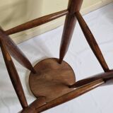 High stool in solid wood, Scandinavian style, 50s, 82 cm