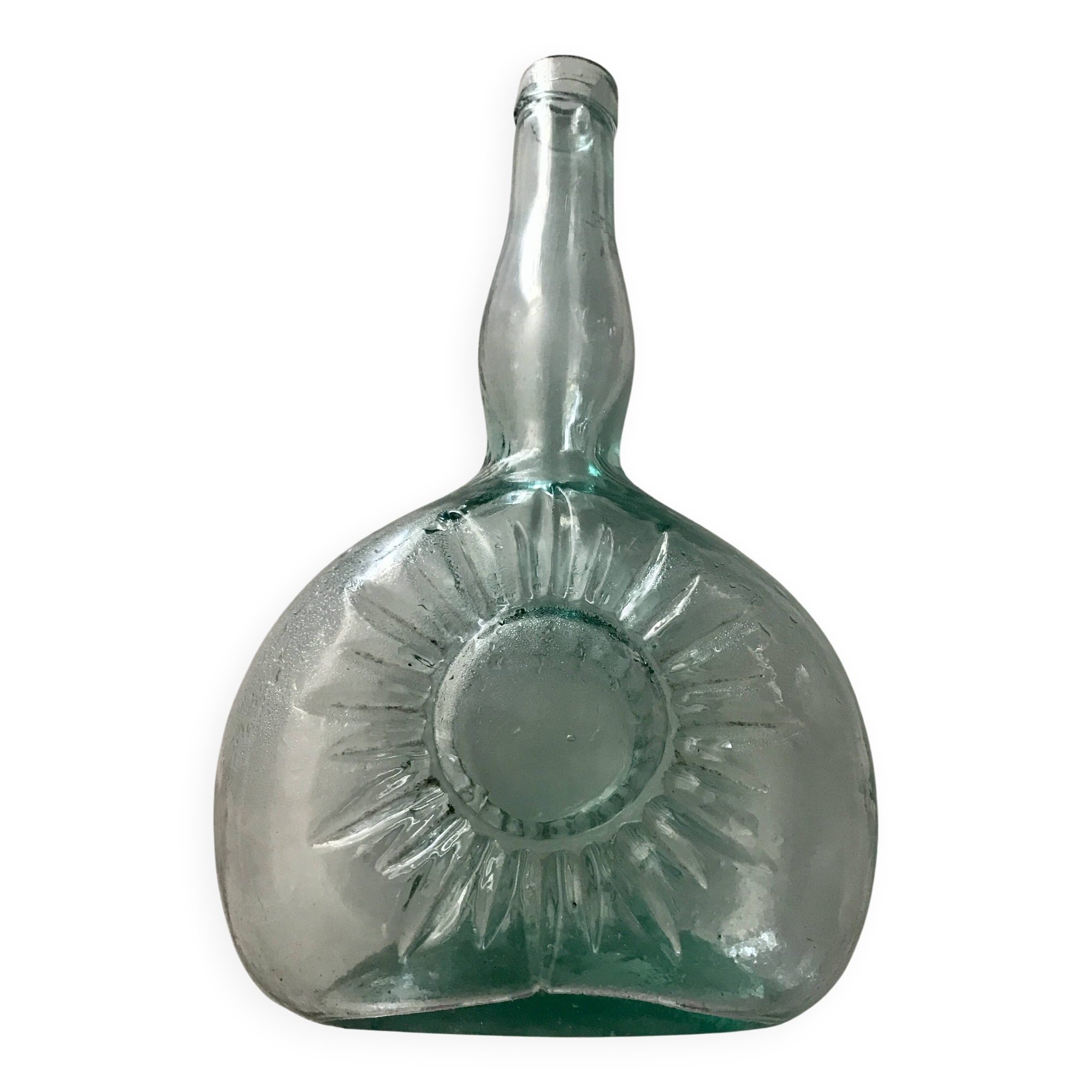 Bouteille vintage embossage soleil