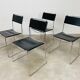 4 chaises Spaghetti de Giandomenico Belotti cuir noir pour Alias