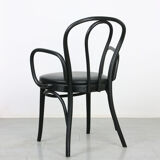 Black bentwood leather armchair
