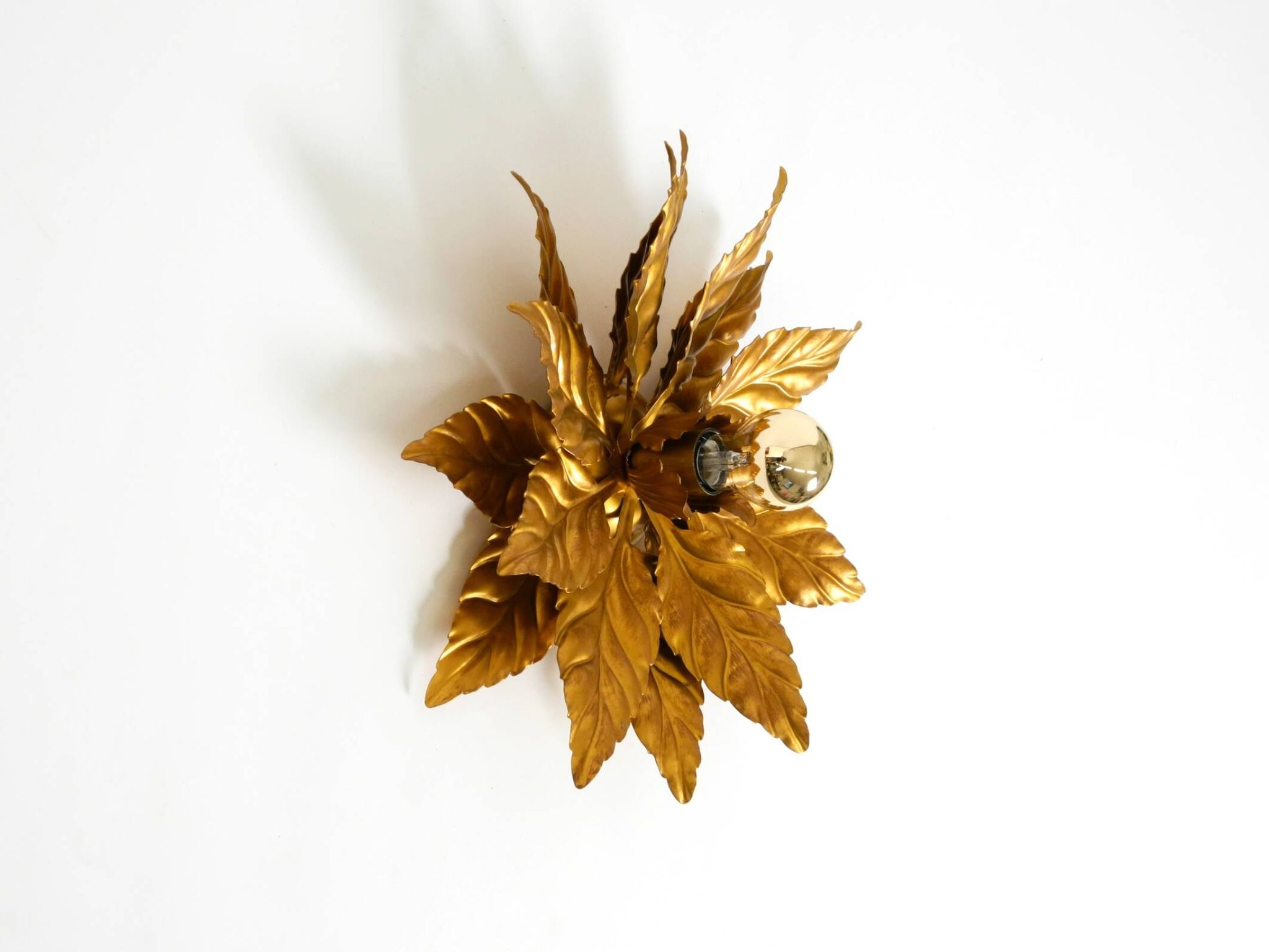 Rare large gold-plated Hans Kögl Florentine-style ceiling or wall lamp from