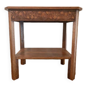 Art deco carved coffee table end table