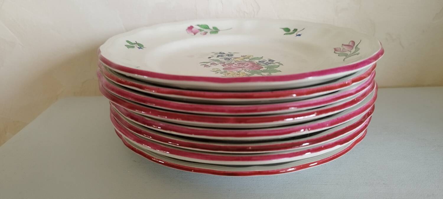 Assiettes à dessert Lunéville Keller et Guérin