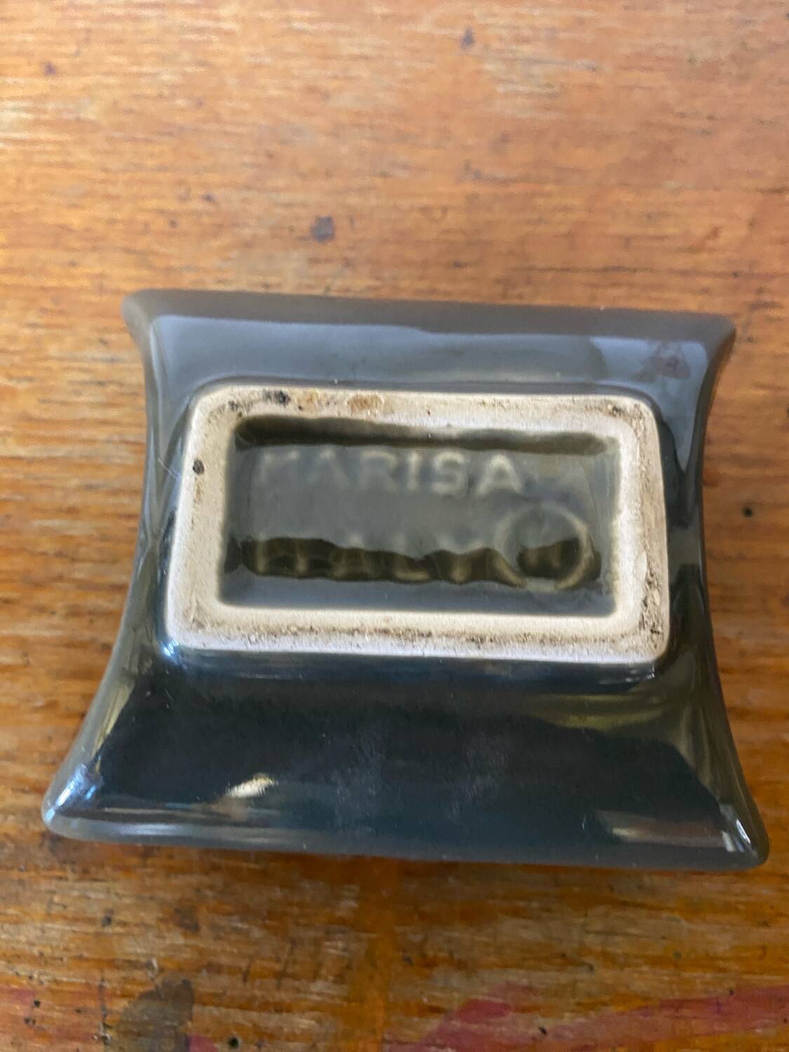 Antique Ashtray MARISA Green Ceramic Made In Italy Vintage #C659