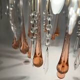 Lustre cascade en verre de murano