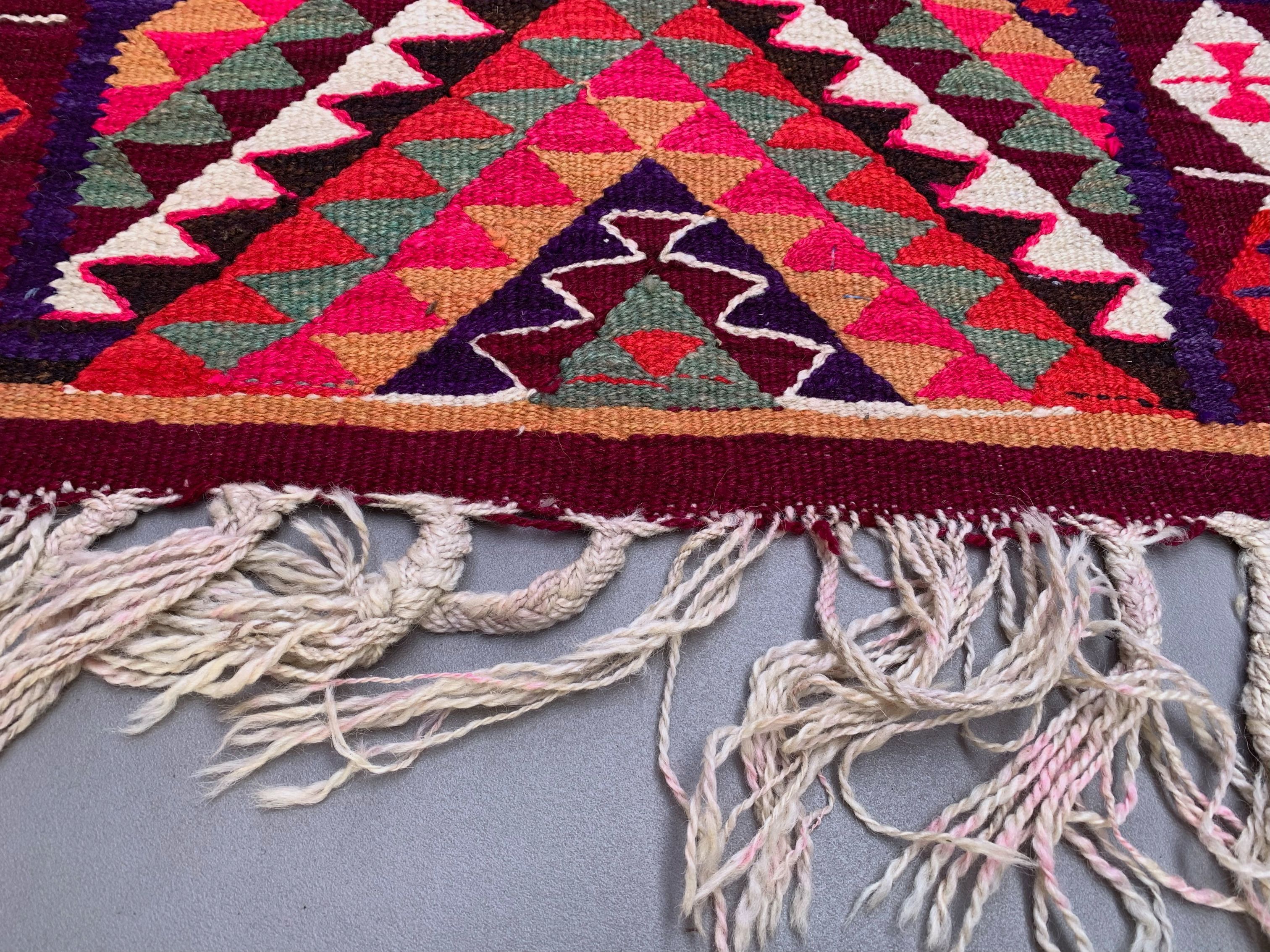 Old turkish kilim runner 275x90 cm