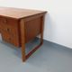 Double-sided executive desk sled legs vintage Scandinavian style in teak from the 60s