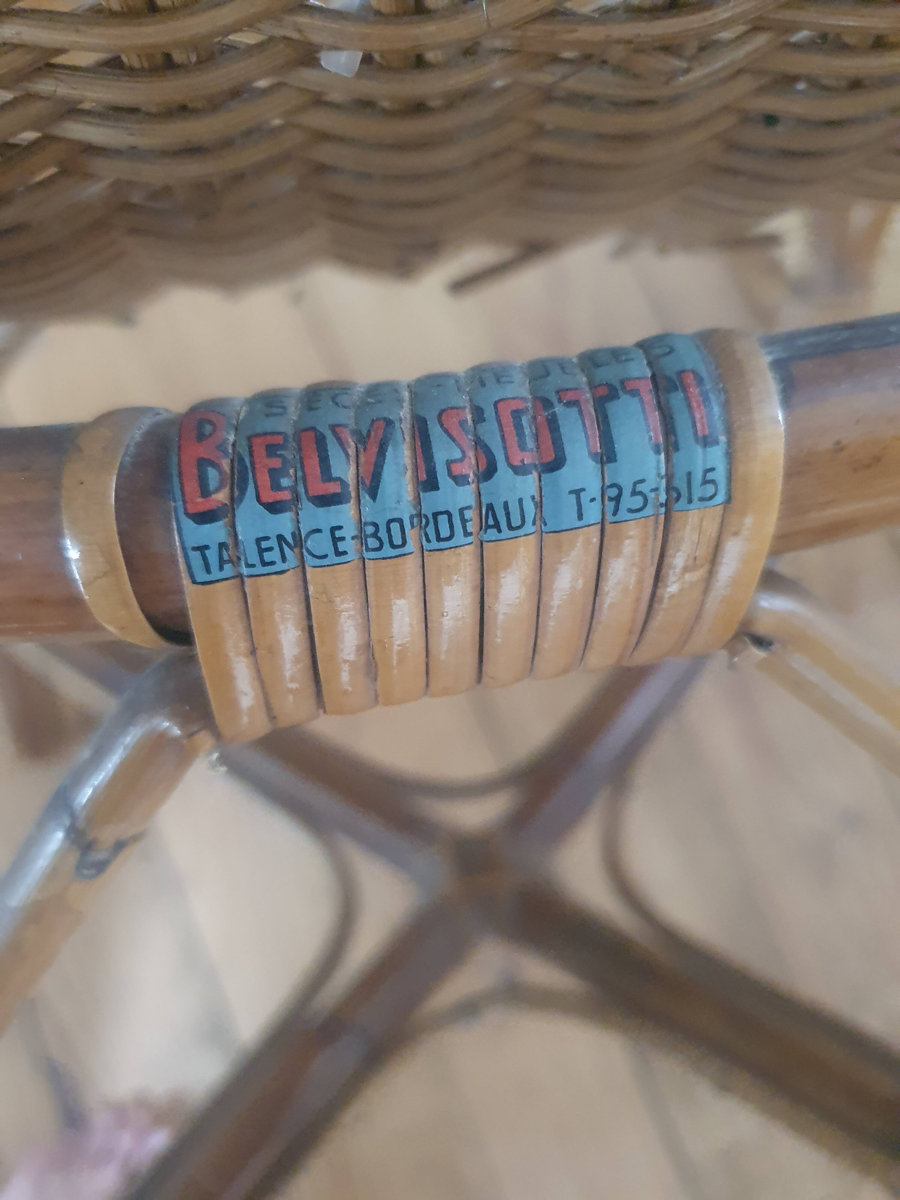 Vintage rattan chair by Belvisotti (famous Bordeaux brand)