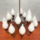 Mid-Century 18-Arm Tulip Pendant Chandelier by Fog & Mørup, Denmark