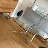 Vintage Mid Century Chrome & Glas Bauhaus Coffee Table