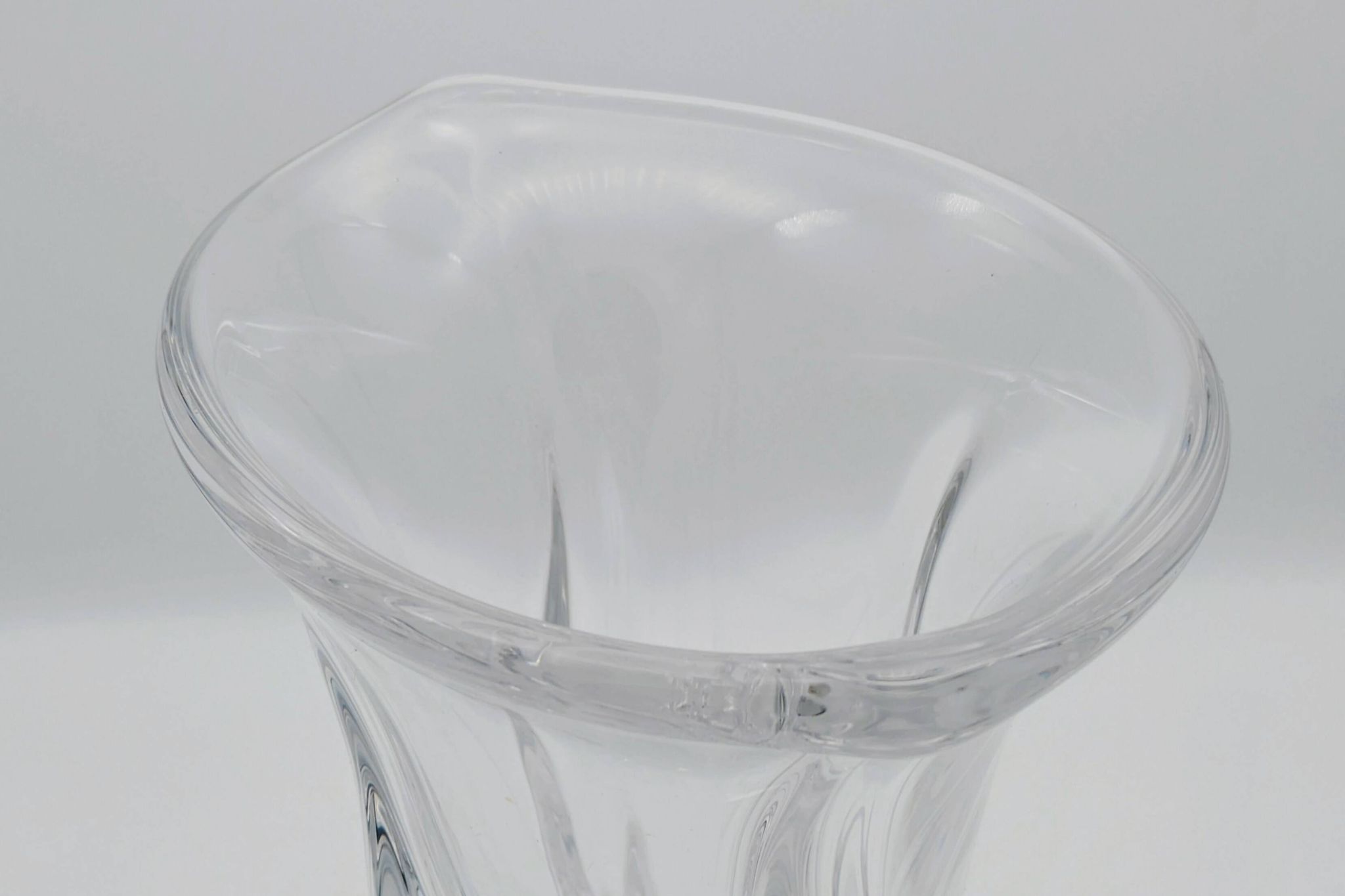 Art Vannes France - Large Sculptural Free-Form Vase - Solid Crystal 1950