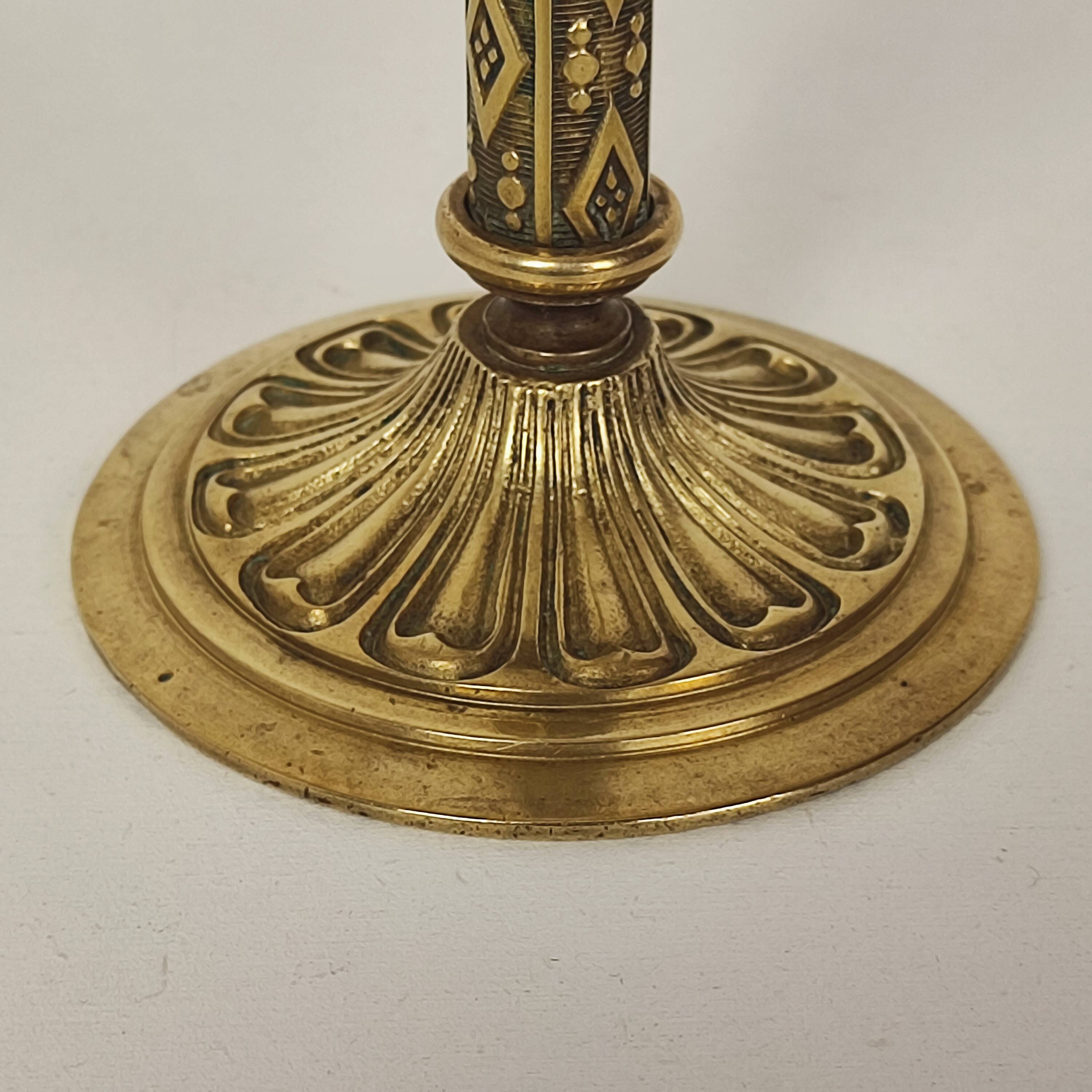 Gilt bronze candle holder