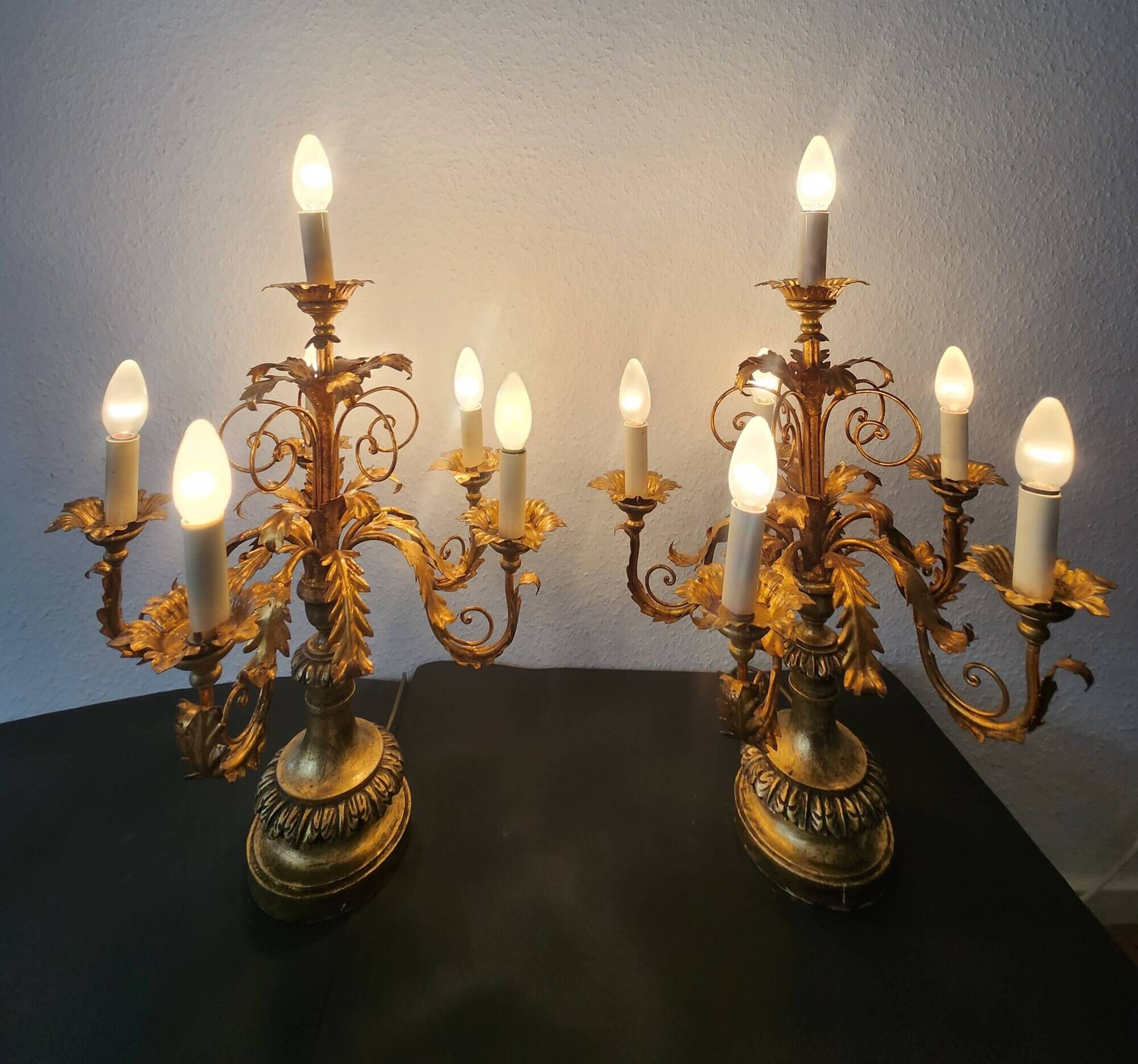 Antique gilded hand-forged hand-carved Florentine Louis XV, Italy
